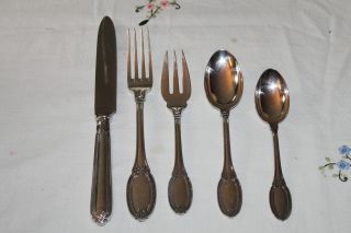 Buccellati Sterling Silver Empire Pattern 5 Piece Place Setting 6 