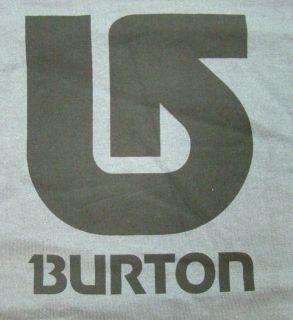Burton Mens T Shirt Gray Shirt Black Corp Logo Tee Snowboard Size 