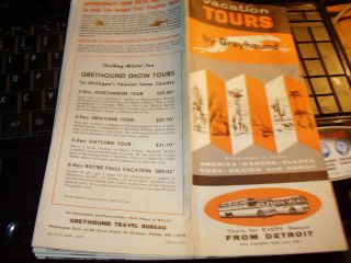 Greyhound Bus Vacation Tours From Detroit Michigan Schedule 1957