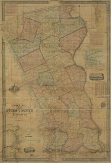 1850 Landowner Map of Bucks County PA