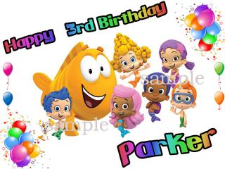 Bubble Guppies Custom Edible Cake Image Icing Topper