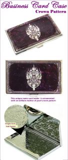 Business Card Case ID Card Credit Card Holder Crown Pattern Mother of 