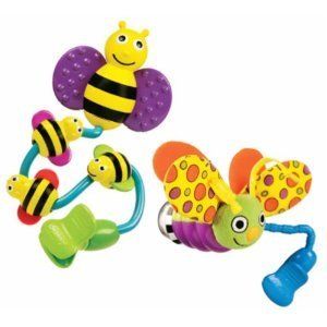 Sassy Busy Bee and Fun Firefly Stroller Clip On Toys New Stroller Seat 