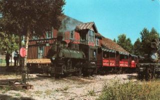 Shortline Steam Engine Train Nevada City MT Postcard