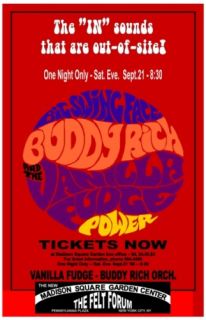 Buddy Rich Vanilla Fudge Box Office Concert Poster 68 Jazz Rock 