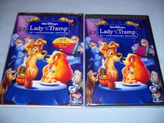 New Walt Disney Lady and The Tramp 2 Disc 50th Anniversary Edition DVD 