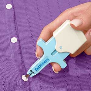 The Buttoneer sews buttons and morewithout threading a needle Works 