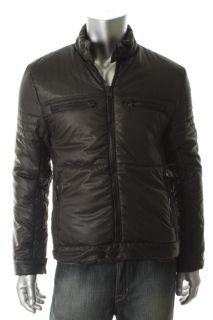 Buffalo David Bitton New Black Long Sleeve Zip Front Lined Coat Jacket 