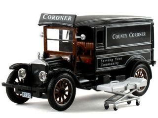 1920 White Ambulance County Coroner Van with Gurney