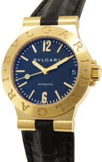 Bulgari Ladies Diagono Date Automatic 18K Gold Watch MSRP $7 800 FV12C 