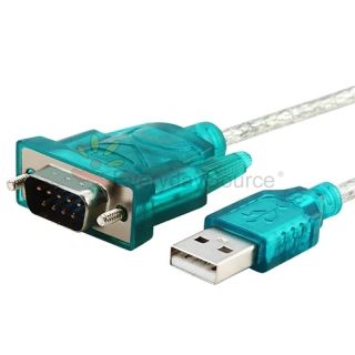 3Ft Translucent USB 2 0 to DB9 RS232 Serial Converter Adapter Cable 3 