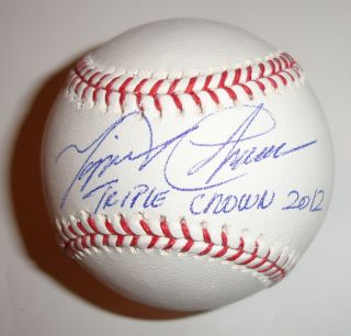 MIGUEL CABRERA AUTOGRAPHED 2012 TRIPLE CROWN STAT BASEBALL BALL TIGERS 