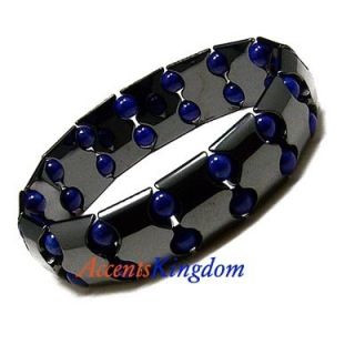 Mens Magnetic Hematite Fashion Bracelet Cobalt