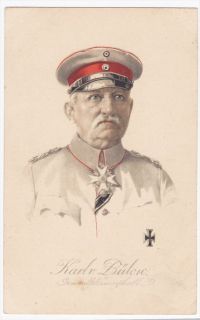German Field Marshall Karl Von Bulow 1910s Colored WWI Postcard 