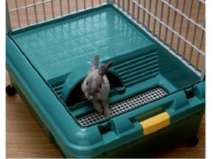 Black Plastic Rabbit Cage Bunny Cage Rabbit House Rabbit Hutch IRIS RP 