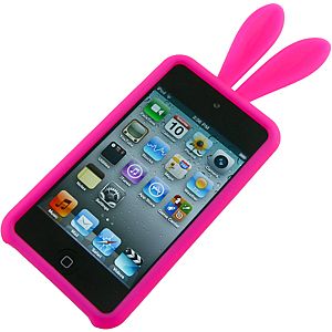 Hot Pink Bunny Cover Case for Apple iPod Touch 4th Gen