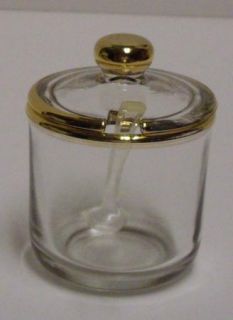Vintage Jeannette Glass Clear Condiment Jam Sugar Bowl Server w Lid 