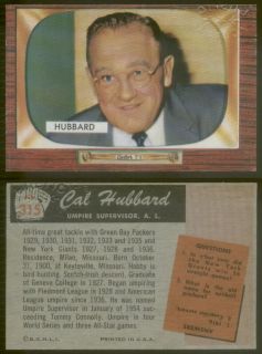 8193 1955 Bowman 315 Cal Hubbard UMP Umpire PR