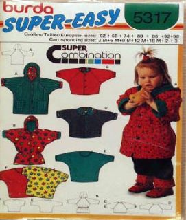Burda Sewing Pattern Toddler Winter Jackets Coats