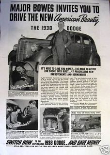  Vintage 1938 Dodge Advertisement