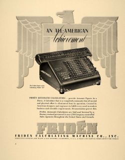 1941 Ad Friden Automatic Calculator Machine Model St Original 