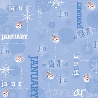 January Scrapbook Paper CI Month Calendar Collection