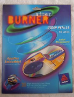 Avery 8844 After Burner CD DVD Labels Clear Refills