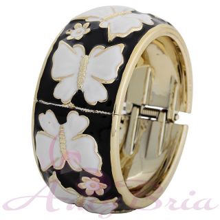   Resin Enamel Butterfly Cuff Bracelet Jewelry 2 4in Charm S1