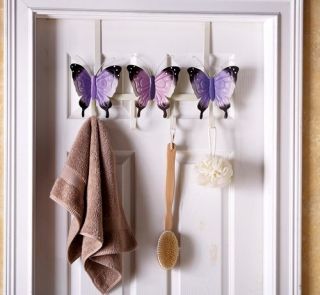 Embossed Butterfly Over Door Hanger Hook Towel Robe Rack 22 New 