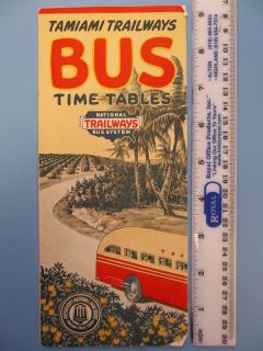   Tamiami Trailways FL Time Tables Natl Trailways Bus System 1949