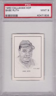 1950 Callahan Babe Ruth PSA 9 MT Ultra RARE Only 15 Others in The 