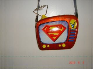 Authentic Superman TV Tote Purse Lunch Box Metal New Mint Handmade 