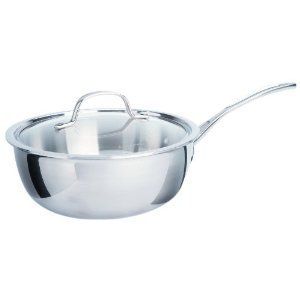 Calphalon Tri Ply 3 Quart Chefs Pan Stainless Steel Induction Safe 