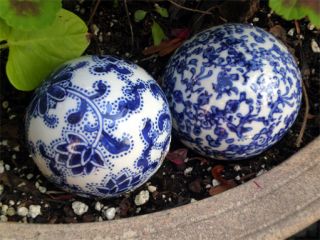 Cobalt Blue Design Garden Planter Gazing Balls Decor