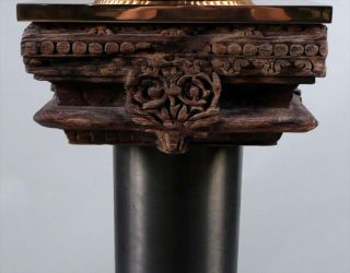   Neoclassical Carved Wood column w/ Modern Steel Post ca. 18 19th c