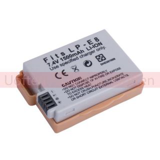   4V 1500mAh LP E8 LPE8 Rechargeable Battery for Canon Camera Camcorder