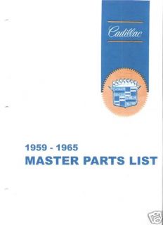 1959 1964 Cadillac Parts List Catalog Manual CD