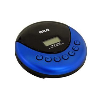 New RCA Portable Walkman CD Player Radio Blue Earphones