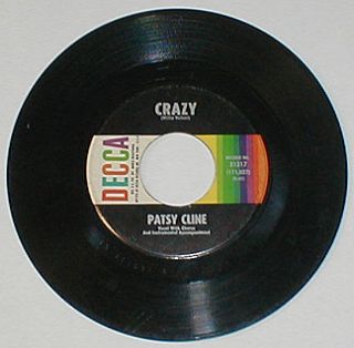 Vintage country 45 vinyl PATSY CLINE Crazy Decca 31317 Who Can I Count 