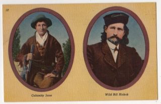 Postcard~Calamity Jane & Wild Bill Hickok~South Dakota