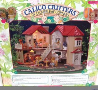 Calico Critters Lot Townhome with Lights and Family and Bedroom and 