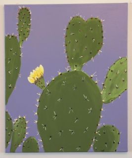   Painting Prickly Pear Cactus Signed Katy Dell 20 x 24