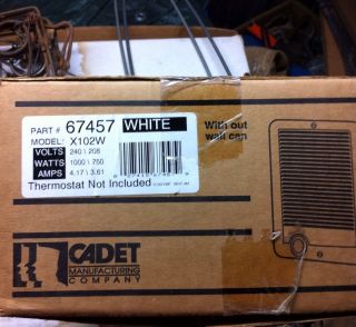 Cadet Manufacturing X102W Wall Heater