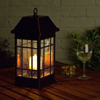 Mission Solar Power Pillar Candle Lantern Table or Hanging Light Auto 