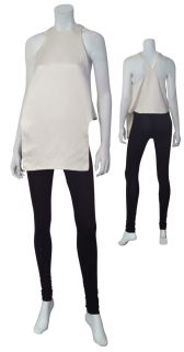 Calvin Klein Collection High Style Ivory Silk Sleeveless Blouse Shirt 