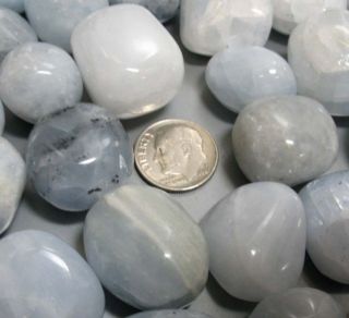 Med Blue Calcite Tumbled Wrapping Crystal Healing