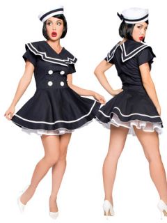 sexy pin up captain sailor costume flared non stretch dress with 
