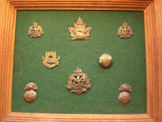 Collection of Old Military Canadian Buttons and Pins