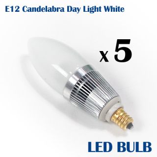 Candelabra E12BASE Day Light White LED Light Bulb Lighting Bulb 
