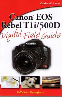 Canon EOS T1i 500D Digital Field Guide Cheat Sheet Set